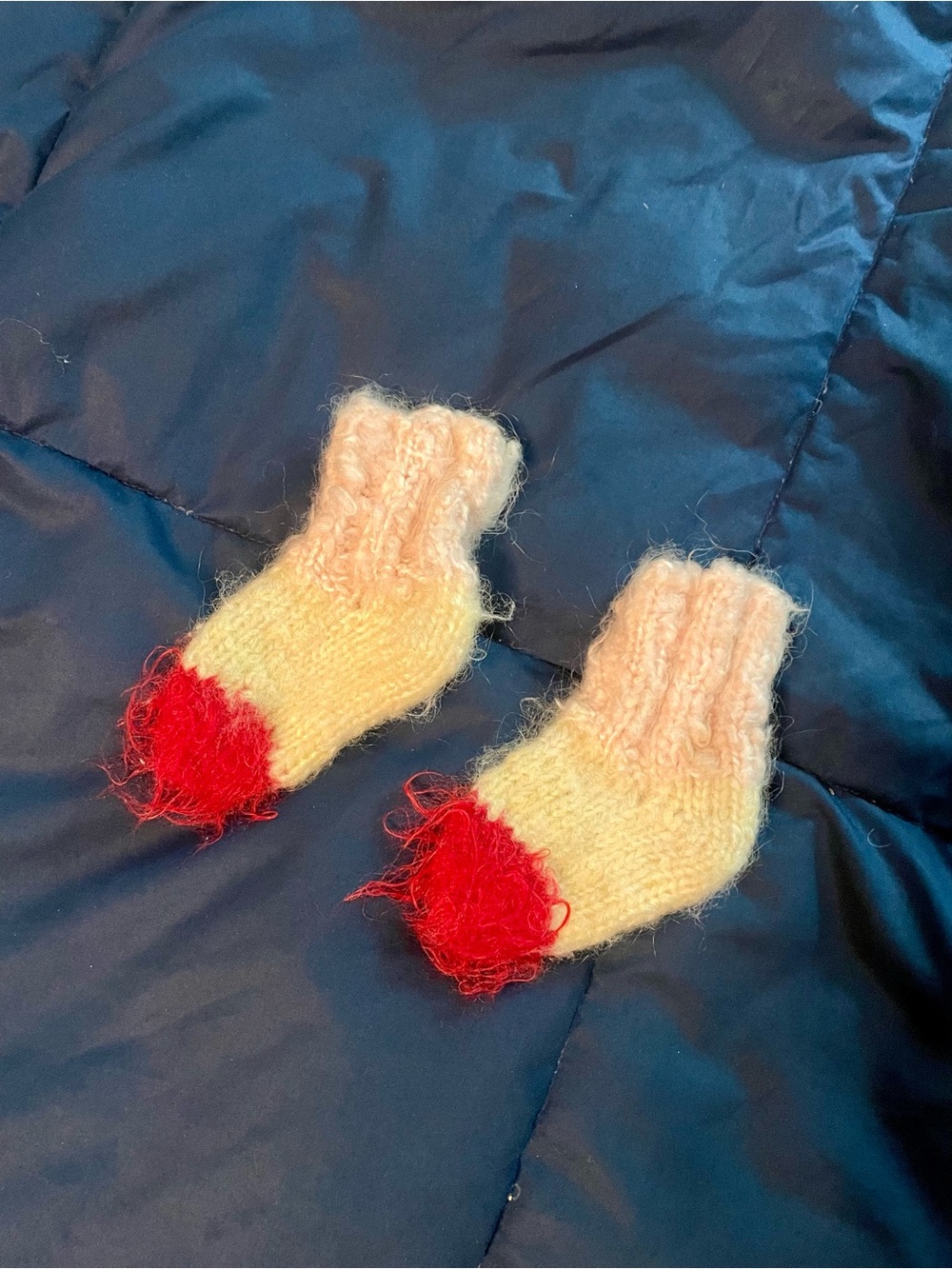 Hand-Knit Kids Yellow & Red Baby Socks